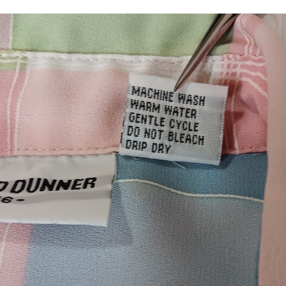 VINTAGE ALFRED DUNNER Preppy Pastel Top Blouse Shirt‎ Size 16 Squares Colorful - Picture 6 of 7